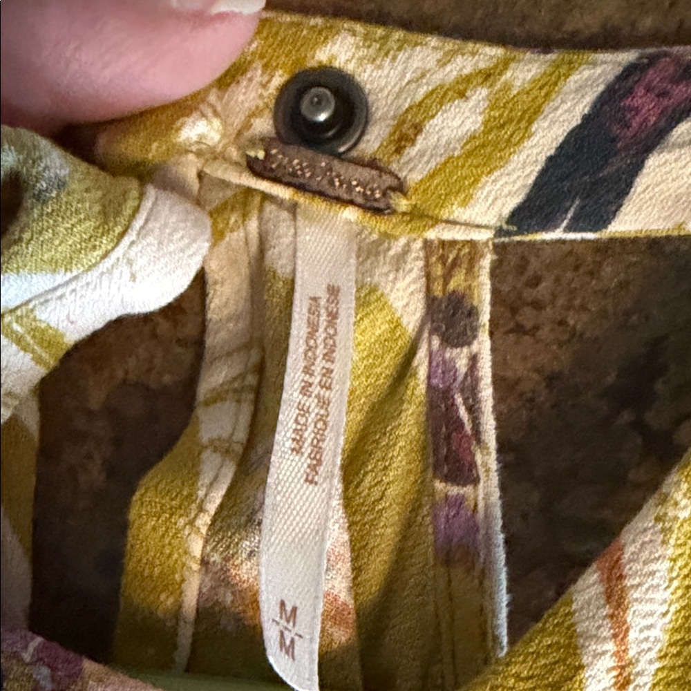 Free People Chartreuse Floral Off-Shoulder Blouse - Picture 5 of 9